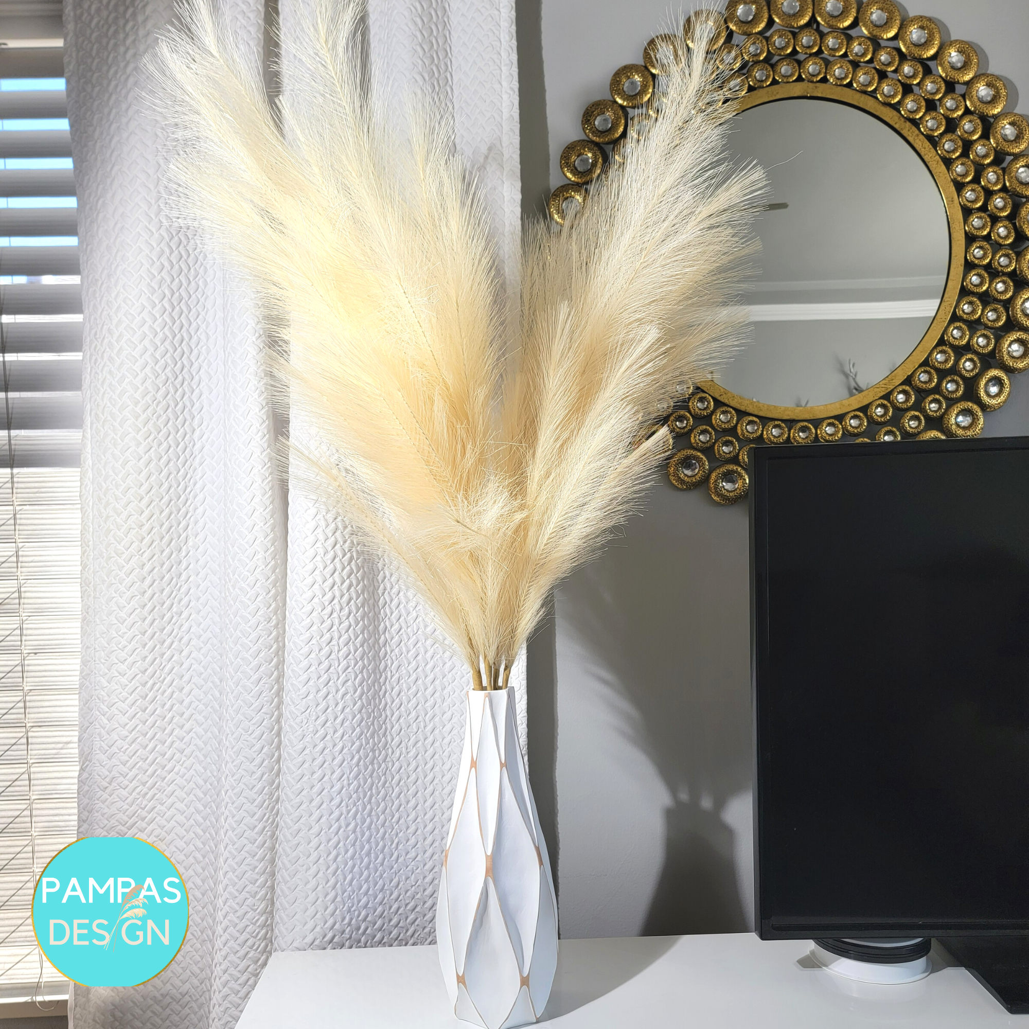 Tall Faux Pampas Grass - Brown (3 Stems) Faux Pampas Grass Artificial Flowers