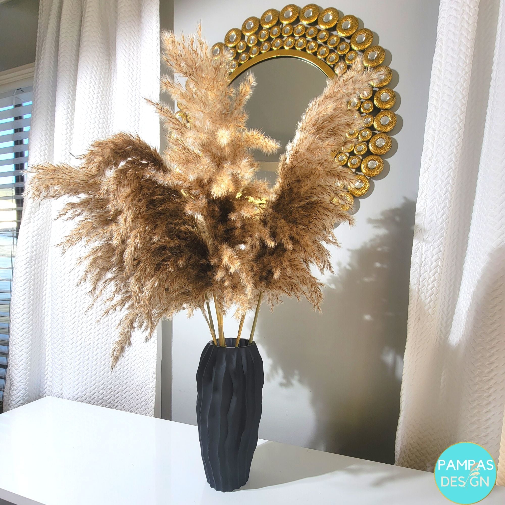Set of 3 Pampas Grass Decor, White 48 Inches/4 feet Long Natural Dried  Pampas Grass, Decorative Feathers for vases Tall -Perfect for Indoor  Glance